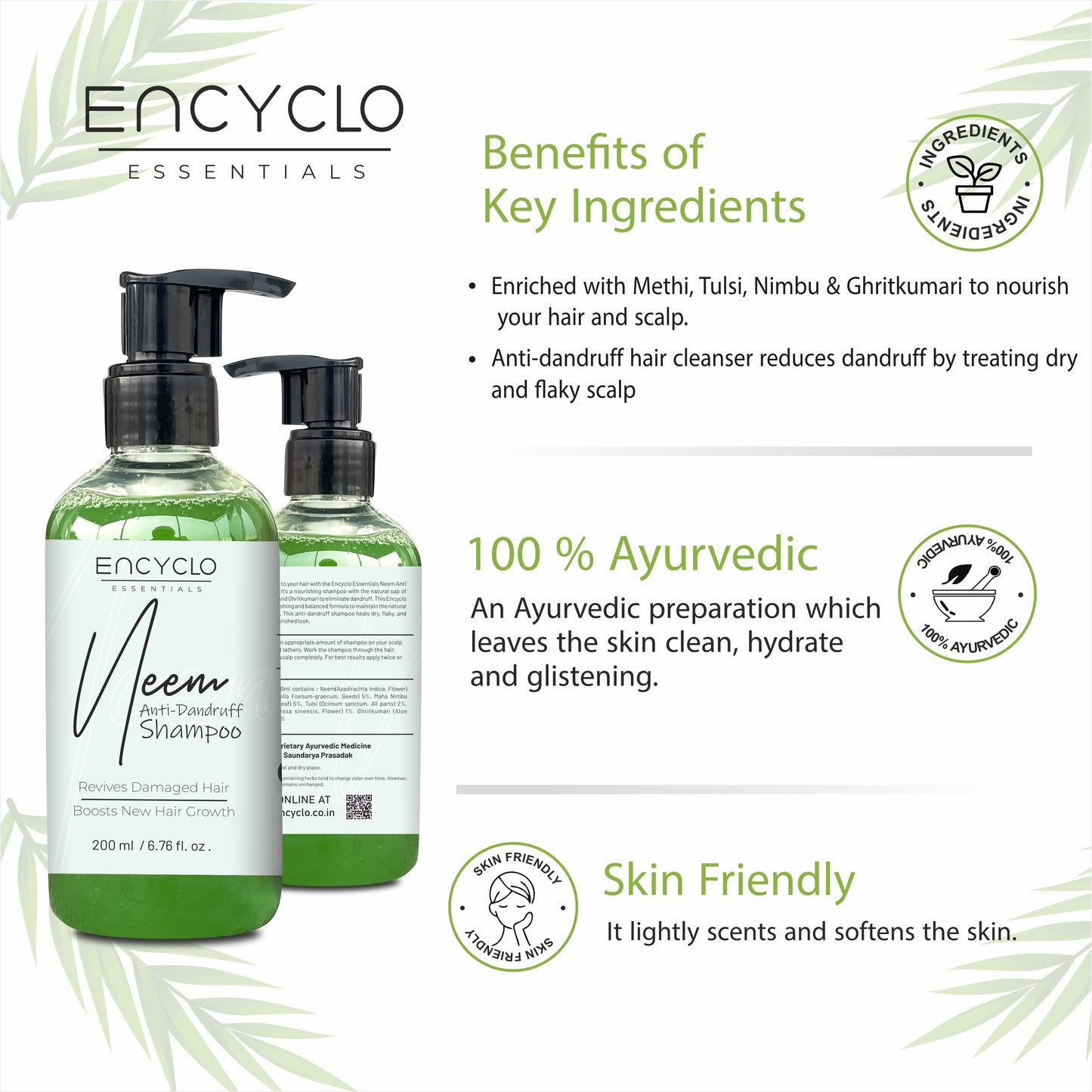 Neem Essentials Combo-Neem Face Wash, Neem Soap And Neem Shampoo