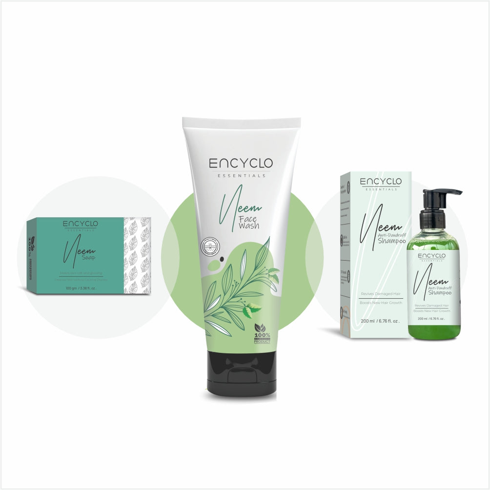 Neem Essentials Combo-Neem Face Wash, Neem Soap And Neem Shampoo