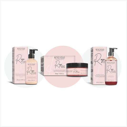 Rose Special Combo-Rose Body Wash, Rose Body Lotion And Rose Sugar Scrub