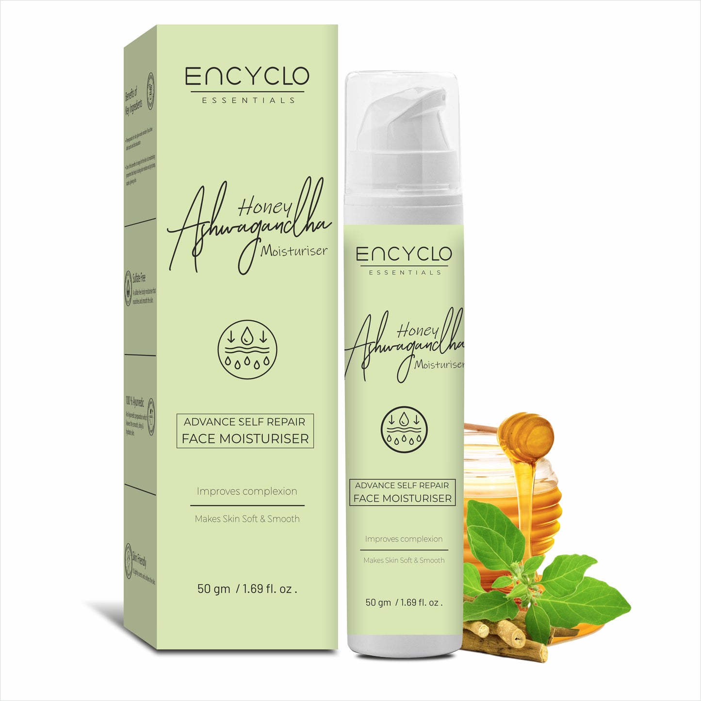 Summer Special Combo-Encyclo SPF 50 Sunscreen, Honey & Ashwagandha Moisturizer And Strawberry Lip Balm