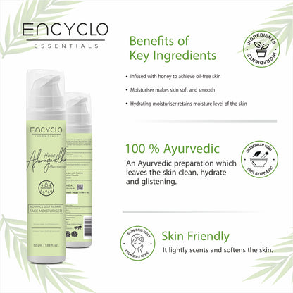 Summer Special Combo-Encyclo SPF 50 Sunscreen, Honey & Ashwagandha Moisturizer And Strawberry Lip Balm