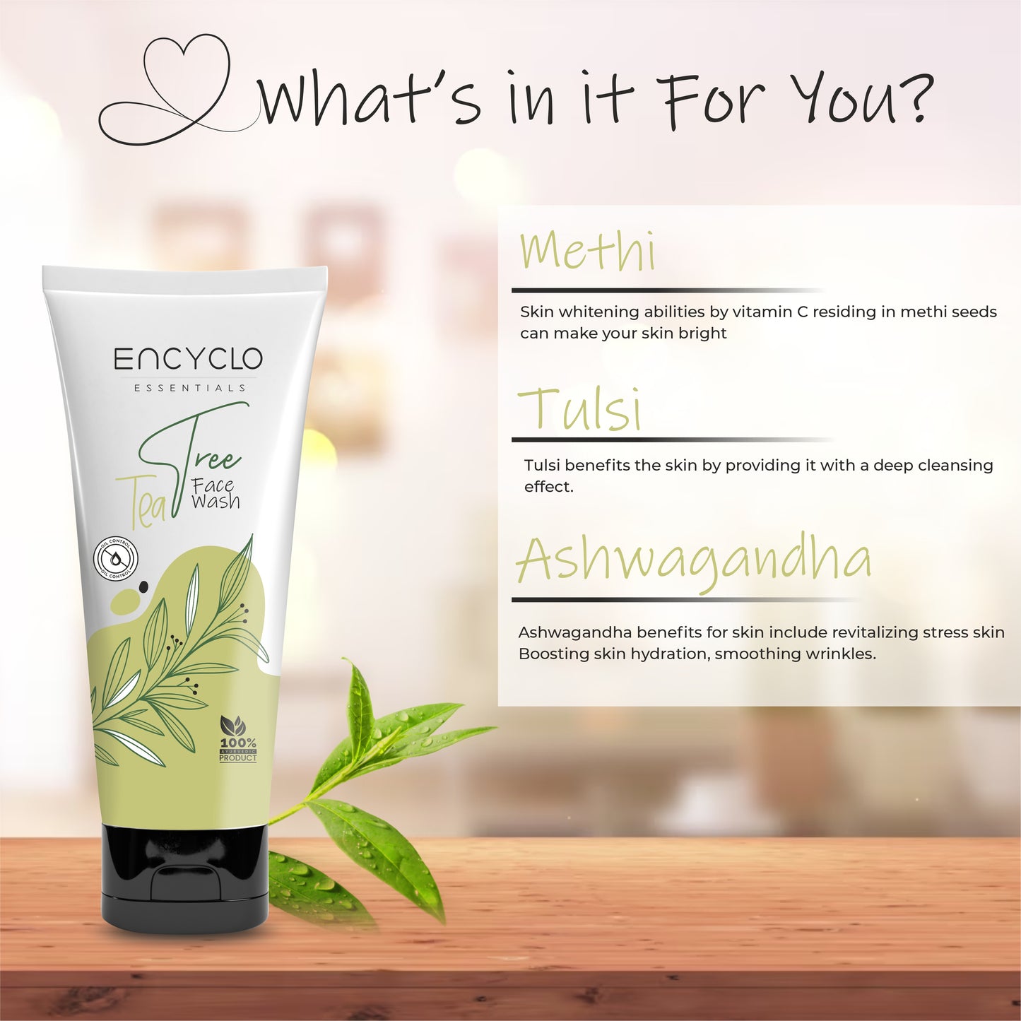 Tea Tree Combo-Tea Tree Facewash And Tea Tree Sugar Scrub