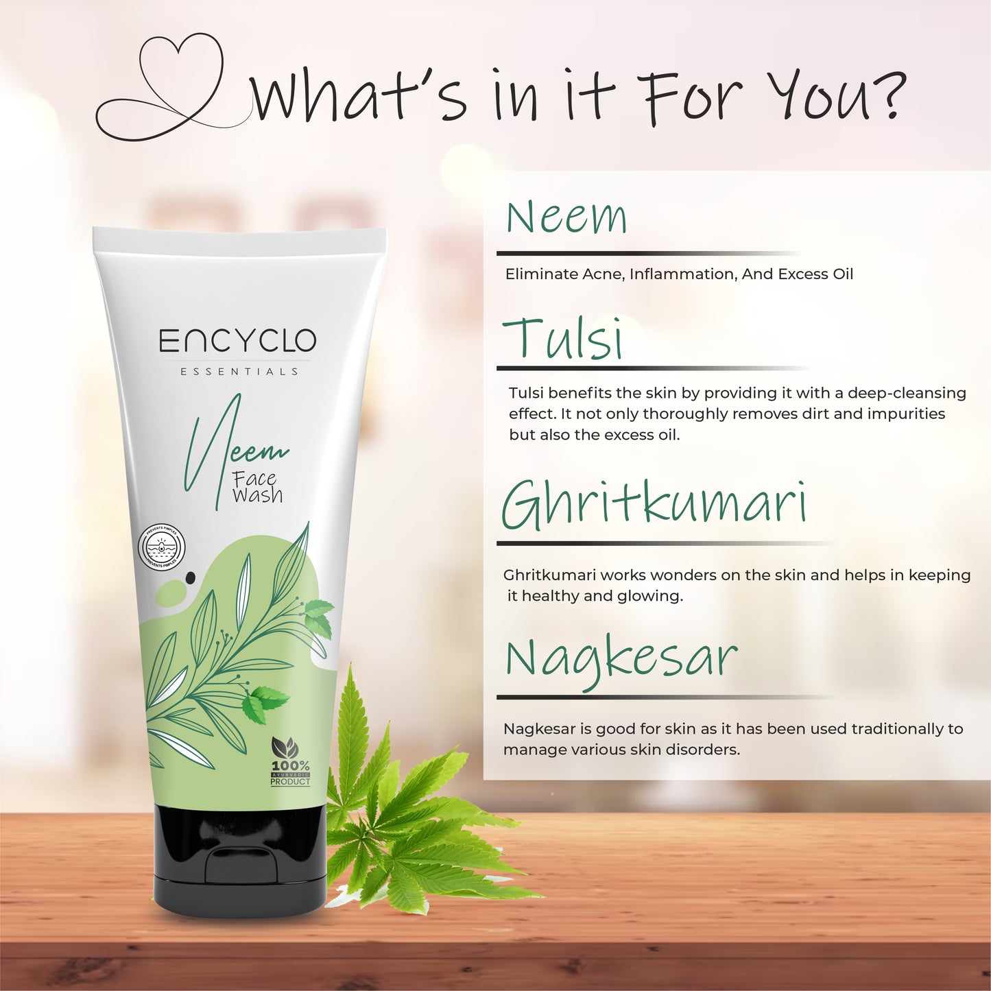 Neem Essentials Combo-Neem Face Wash, Neem Soap And Neem Shampoo