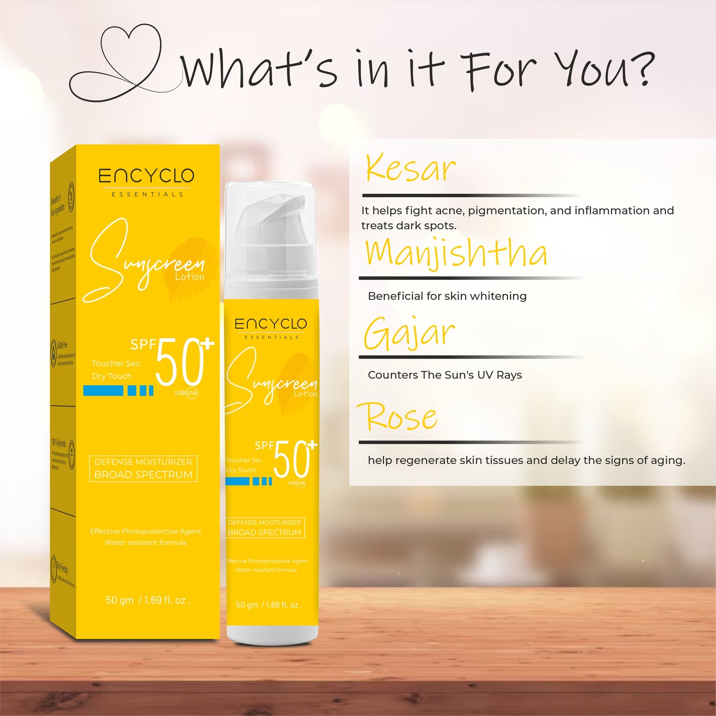 Summer Special Combo-Encyclo SPF 50 Sunscreen, Honey & Ashwagandha Moisturizer And Strawberry Lip Balm