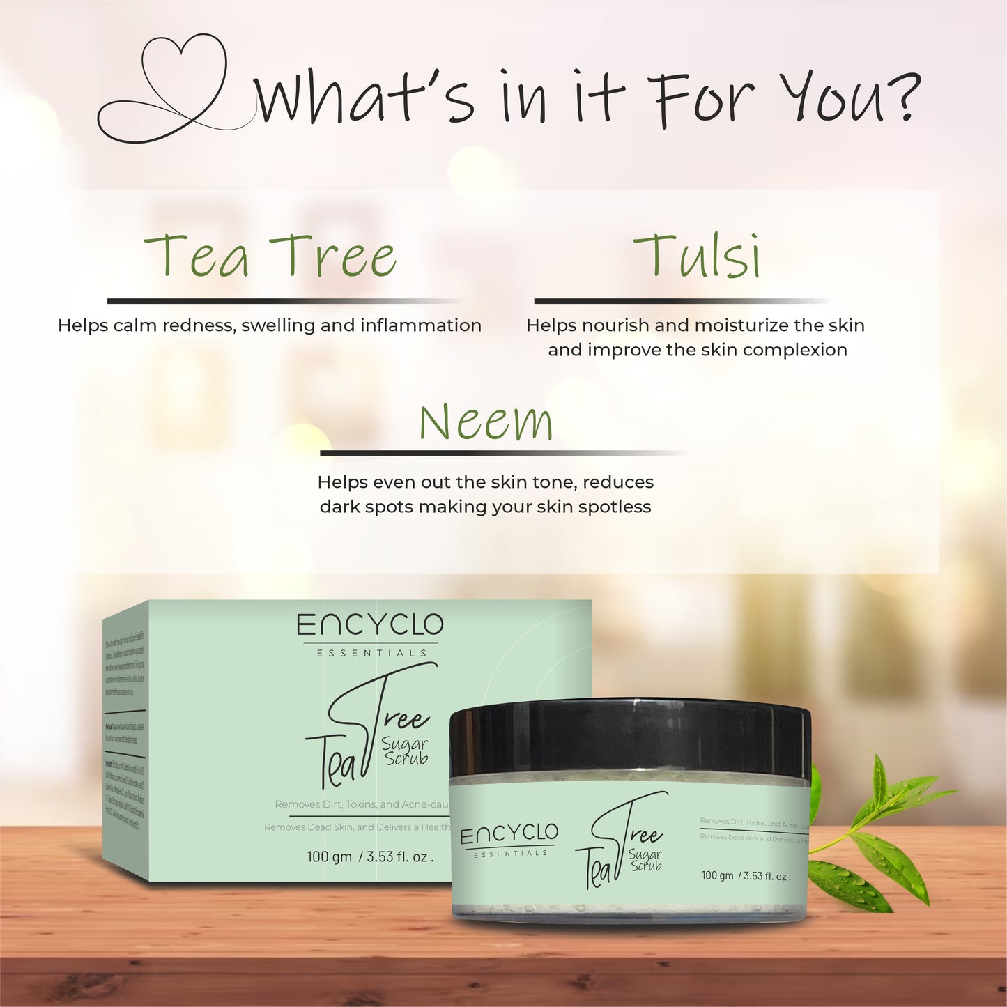 Tea Tree Combo-Tea Tree Facewash And Tea Tree Sugar Scrub