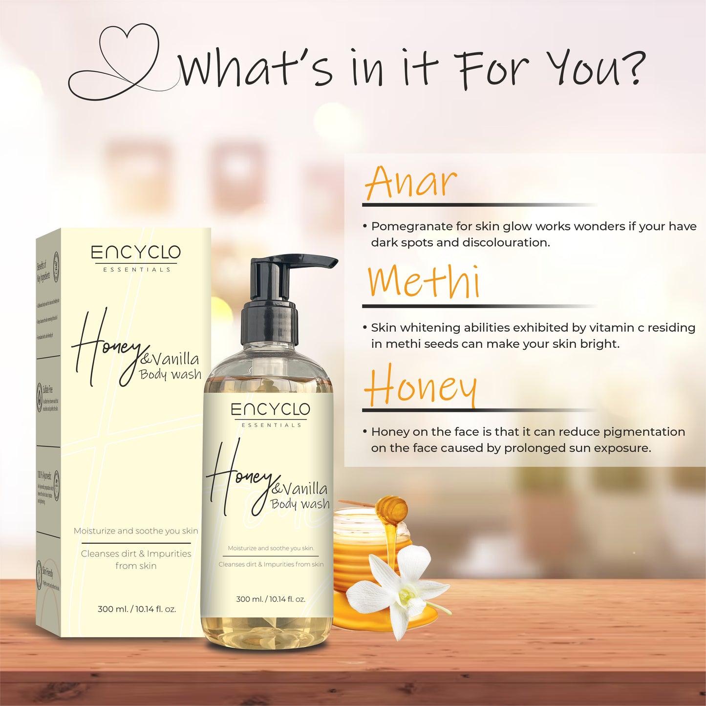 Honeybee Combo-Honey Vanilla Body Wash And Honey Vanilla Body Lotion